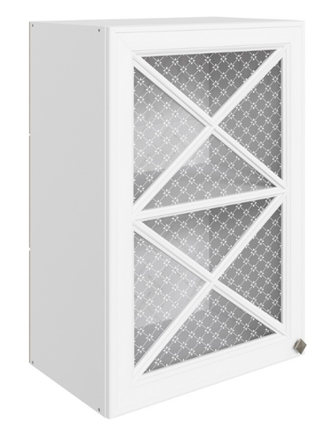 Навесной кухонный шкаф Мишель L500 H720 (1 дв. крест.) эмаль (белый/белый) в Архангельске - изображение