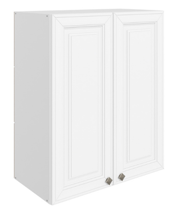 Шкаф на кухню Мишель L600 H720 (2 дв. гл.) эмаль (белый/белый) в Архангельске - изображение