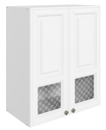 Шкаф навесной Мишель L600 H720 (2 дв. окош.) эмаль (белый/белый) в Архангельске - изображение