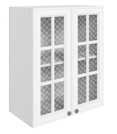Шкаф кухонный Мишель L600 H720 (2 дв. реш.) эмаль (белый/белый) в Архангельске - изображение