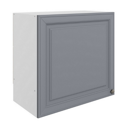 Навесной шкаф Мишель под вытяжку L600 H566 (1 дв. гл.) эмаль (белый/серый) в Архангельске - изображение