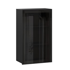 Кухонный шкаф Паола  ЛД 590.450.000.081 600 высокий стекло (Черный/Чёрный) в Архангельске
