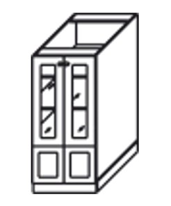 Кухонный навесной шкаф Верона хозяйственный (буфет со стеклом)* 1320*600*571 мм, матовый в Архангельске