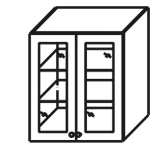 Шкаф кухонный Верона настенный двухдверный с полкой со вставкой из стекла 918*600*320 мм, глянец/софт в Архангельске