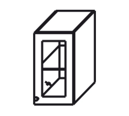 Шкаф на кухню Верона настенный однодверный с полкой со вставкой из стекла 718*450*320 мм, глянец/софт в Архангельске - изображение
