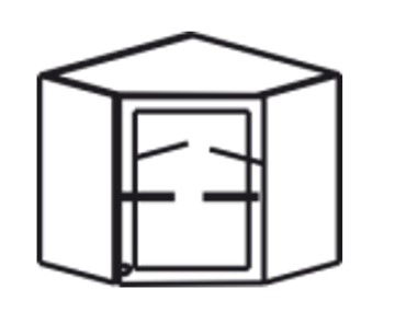 Шкаф кухонный Верона настенный угловой 718*600*600*320 мм без стекла (глухой), глянец/софт в Архангельске
