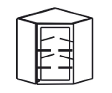 Шкаф на кухню Верона настенный угловой 918*600*600*320 мм без стекла (глухой), глянец/софт в Архангельске