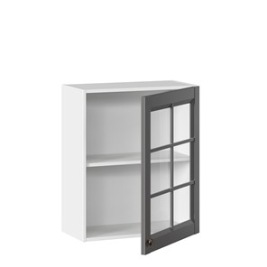 Кухонный шкаф Амели-3 600 со стеклом ЛД 299.350.000.030, Белый/Оникс серый в Архангельске - предосмотр 1
