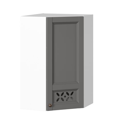 Навесной кухонный шкаф Амели-3 угловой 600 высокий ЛД 299.620.000.057, Белый/Оникс серый в Архангельске - изображение