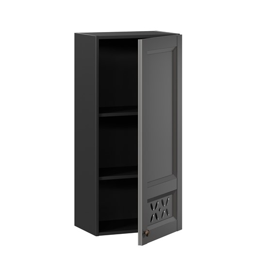 Кухонный шкаф Амели-3 высокий 400 ЛД 299.420.000.041, Черный/Оникс серый в Архангельске - изображение 1