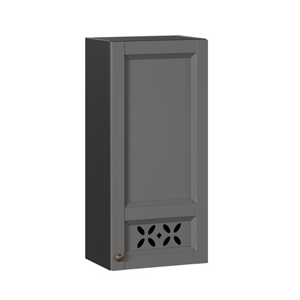 Кухонный шкаф Амели-3 высокий 400 ЛД 299.420.000.041, Черный/Оникс серый в Архангельске - изображение