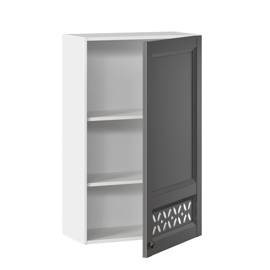 Кухонный шкаф Амели-3 высокий 600 ЛД 299.450.000.045, Белый/Оникс серый в Архангельске - изображение 1