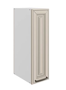 Шкаф навесной Атланта L200 H720 (1 дв. гл.) эмаль (белый/сливки патина платина) в Архангельске - предосмотр