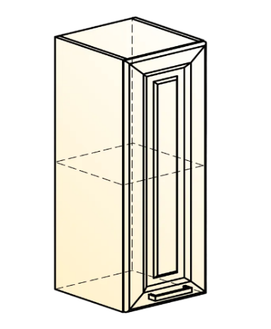 Настенный шкаф Атланта L300 Н720 (1 дв. гл.) эмаль (белый/белый глянец патина золото) в Архангельске - изображение 1