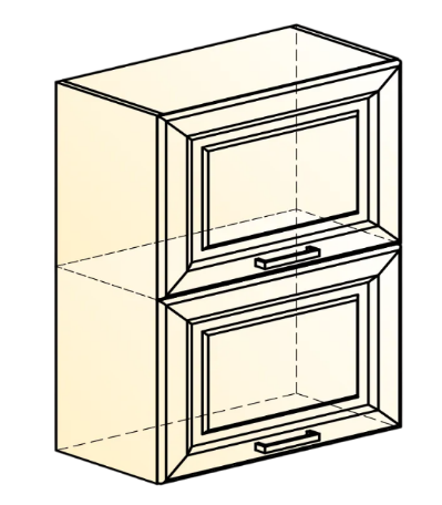 Кухонный шкаф Атланта L500 Н720 (2 дв. гл. гориз.) эмаль (белый/белый глянец патина золото) в Архангельске - изображение 1