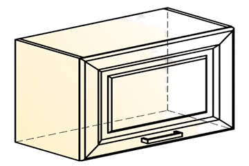 Кухонный шкаф Атланта L600 Н360 (1 дв. гл.) эмаль (белый/белый глянец патина золото) в Архангельске - предосмотр 1