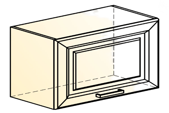 Кухонный шкаф Атланта L600 Н360 (1 дв. гл.) эмаль (белый/белый глянец патина золото) в Архангельске - изображение 1