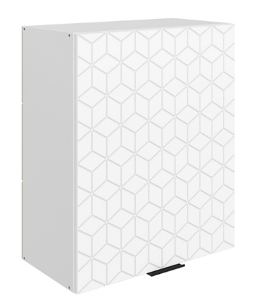 Кухонный шкаф Стоун L600 Н720 (1 дв. гл.) с фрезировкой (белый/джелато софттач) в Архангельске - изображение