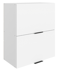 Навесной кухонный шкаф Стоун L600 Н720 (2 дв. гл. гориз.) (белый/джелато софттач) в Архангельске - предосмотр
