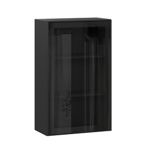 Шкаф кухонный высокий со стеклом 600 Индиго ЛД 298.450.000.170, Чёрный/Чёрный в Архангельске - предосмотр