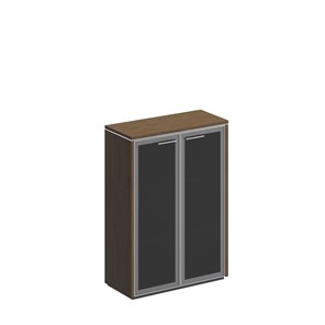 Шкаф для документов средний Velar, дуб табачный, со стеклянными дверьми (94х41х132) ВЛ 312 в Архангельске - предосмотр