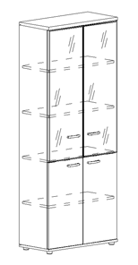 Шкаф для документов Albero, со стеклянными дверьми (78х36,4х193) в Архангельске