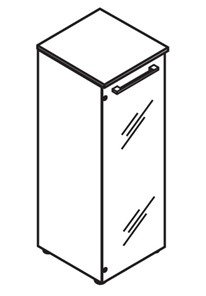 Шкаф средний  со стеклянной дверцей MORRIS Дуб Базель/Белый MMC 42 (429х423х1188) в Архангельске - предосмотр 2