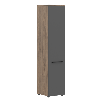 Шкаф колонка  высокий с глухой дверью MORRIS TREND Антрацит/Кария Пальмира MHC 42.1 (429х423х1956) в Архангельске - изображение