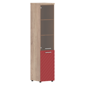 Шкаф-стеллаж TORR LUX TLHC 42.2 L колонка комбинированная с топом 435х452х1958 Дуб Каньон/ Красный в Архангельске