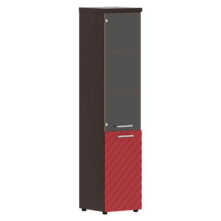 Шкаф-стеллаж TORR LUX TLHC 42.2 L колонка комбинированная с топом 435х452х1958 Венге/ Красный в Архангельске - изображение