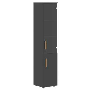 Высокий шкаф колонна с глухой дверью FORTA Черный Графит  FHC 40.2 (L/R) (399х404х1965) в Архангельске