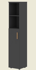 Высокий шкаф колонна с глухой средней дверью левой FORTA Черный Графит  FHC 40.6 (L) (399х404х1965) в Архангельске - предосмотр