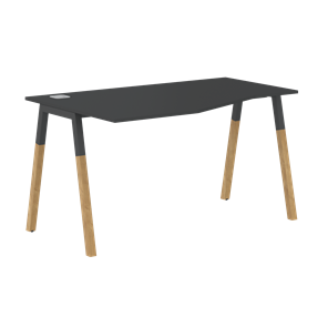 Письменный стол левый FORTA Черный Графит-Черный Графит-Бук  FCT 1367 (L) (1380х900(670)х733) в Архангельске - предосмотр