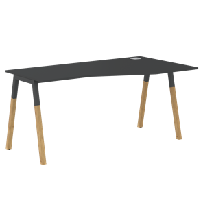 Письменный стол правый FORTA Черный Графит-Черный Графит-Бук FCT 1567  (R) (1580х900(670)х733) в Архангельске