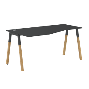 Письменный стол левый FORTA Черный Графит-Черный Графит-Бук FCT 1567  (L) (1580х900(670)х733) в Архангельске - предосмотр