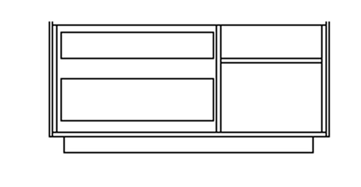 Комод с распашной дверью и двумя выдвижными ящиками LINE Дуб-серый-белый СФ-572103 (1300х430х645) в Архангельске - изображение 1