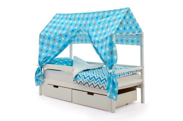Крыша текстильная для кровати-домика Svogen (звезды, голубой) в Архангельске - изображение