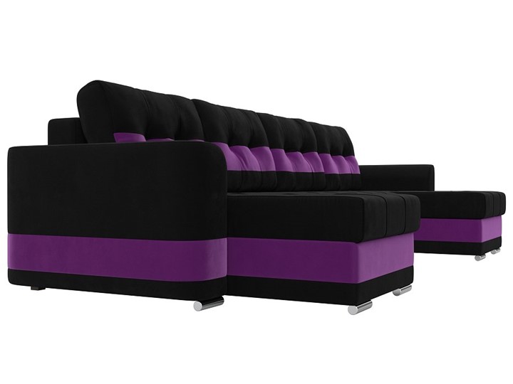 П-образный диван Честер, Черный/фиолетовый (вельвет) в Архангельске - изображение 2