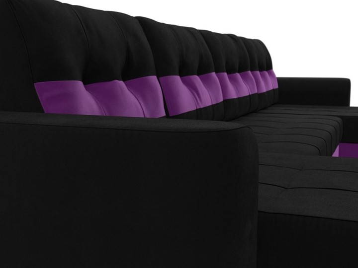 П-образный диван Честер, Черный/фиолетовый (вельвет) в Архангельске - изображение 3