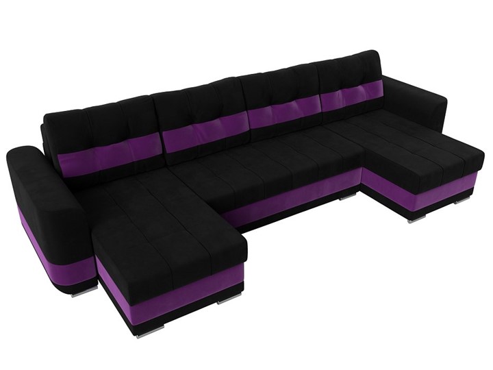 П-образный диван Честер, Черный/фиолетовый (вельвет) в Архангельске - изображение 4