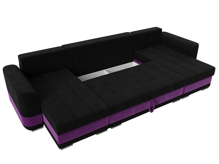 П-образный диван Честер, Черный/фиолетовый (вельвет) в Архангельске - изображение 6