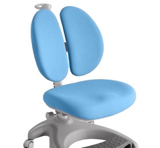 Детский стул FunDesk Solerte Grey с подставкой для ног + чехол для кресла (ткань голубая) в Архангельске - предосмотр