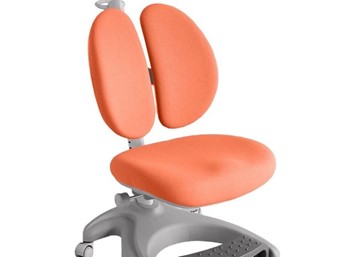 Детский стул FunDesk Solerte Grey с подставкой для ног + чехол для кресла (ткань оранжевая) в Архангельске - предосмотр