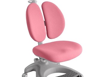 Детский стул FunDesk Solerte Grey с подставкой для ног + чехол для кресла (ткань розовая) в Архангельске - предосмотр