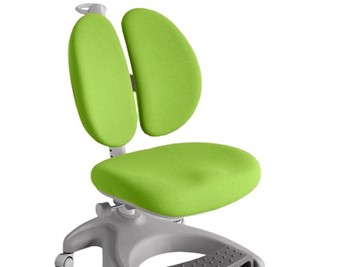 Детский стул FunDesk Solerte Grey с подставкой для ног + чехол для кресла (ткань зеленая) в Архангельске - предосмотр
