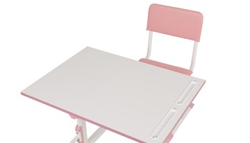Растущий комплект мебели POLINI Kids Растущая парта-трансформер М1 и стул регулируемый L Белый-розовый в Архангельске - предосмотр 8