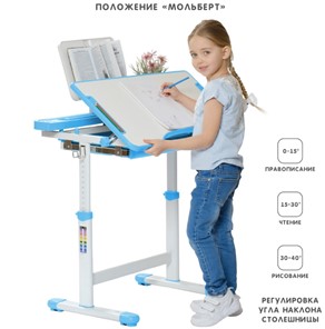 Детский стол-трансформер SET Holto-18 голубой в Архангельске - предосмотр 2
