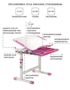 Комплект растущей мебели SET Holto-2 розовый в Архангельске - предосмотр 6