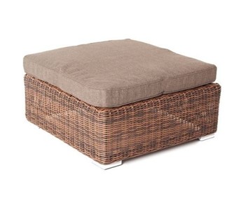 Плетеная оттоманка с подушкой Лунго коричневый Артикул: YH-S4019W-1 brown в Архангельске - предосмотр