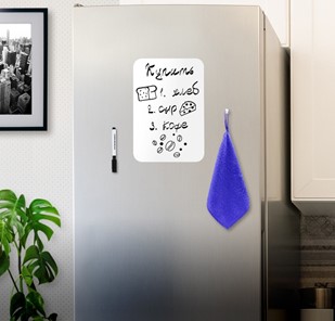 Магнитно-маркерная доска на холодильник BRAUBERG, 30х21 см с маркером, магнитом и салфеткой в Архангельске - предосмотр 2